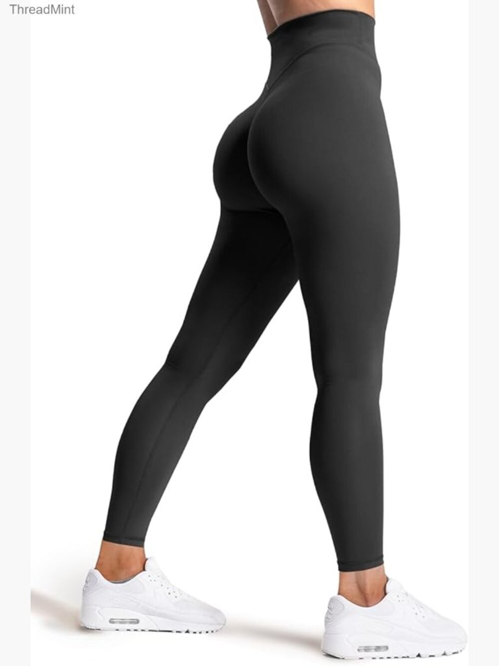 High Waisted 7/8 Workout Leggings No Front Seam Yoga Pants